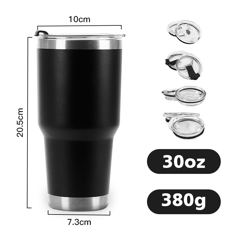 Custom Logo 30oz Powder Coated Travel Tumbler Double Walled Vacuum Insulated Stainless Steel 30 oz Coffee Mug Cup With Lid