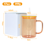 Sublimation Clear Jelly Candy 17oz Glass Tumbler 17oz Mug Sublimation Blanks Glass Can Tumbler Cup with Handle and