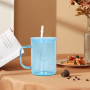 Sublimation Clear Jelly Candy 17oz Glass Tumbler 17oz Mug Sublimation Blanks Glass Can Tumbler Cup with Handle and