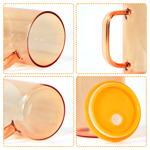 Sublimation Clear Jelly Candy 17oz Glass Tumbler 17oz Mug Sublimation Blanks Glass Can Tumbler Cup with Handle and
