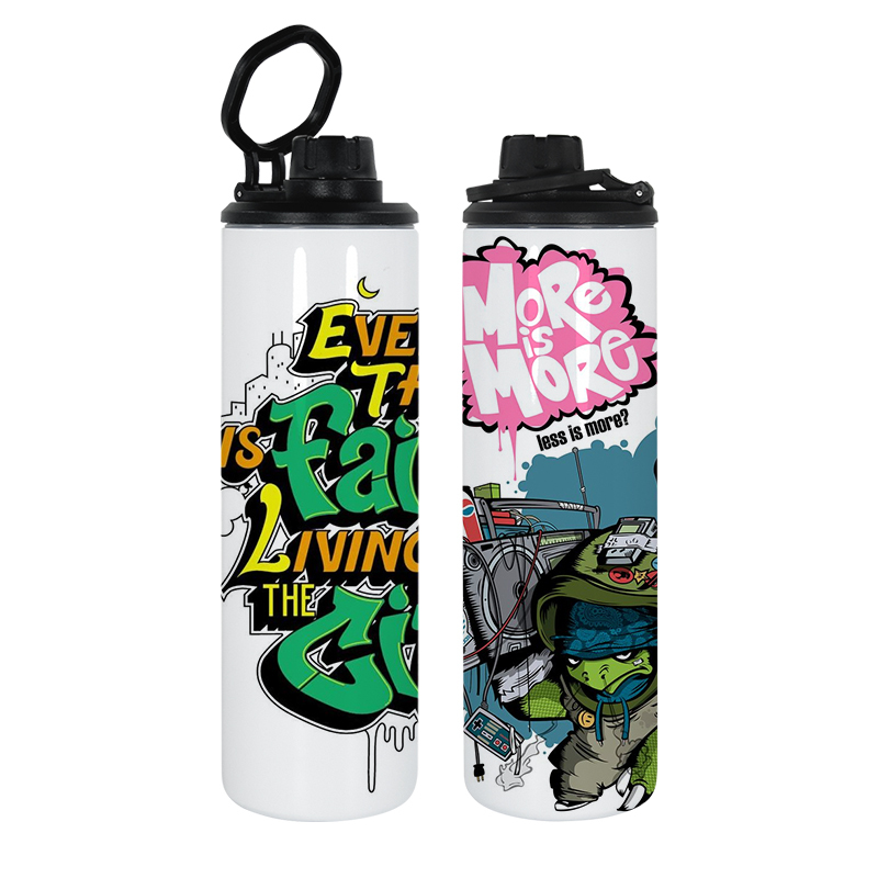 US Hot Sale Custom Sublimation Blank 20oz Straight Water Bottles Sports with Two Lids Handle Lids for Hiking Camping 30pcs/ctn