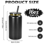 Custom 16oz Stainless Steel Tumbler 16oz Metal Cups with Lids and Straw Vacuum Thermoses 16oz Stainless Steel Tumbler