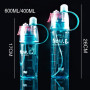 400ml 600ml Summer Colored Water Bottle Plastic Spray Cooling Cup Tumbler Reusable Plastic Cold Drinking Cups