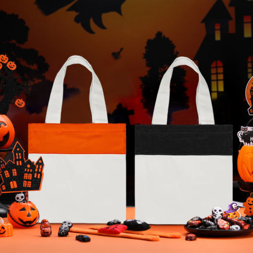 RTS US Warehouse 25pcs/ctn 10.5*10.5inch Sublimation Halloween Candy Bags Tote Canvas Bag Mix Color