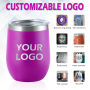 Tumbler Double Walled 12oz Wine Tumbler Metal Stainless Steel Water Bottle Kids Tumbler Cups Coffe Mug