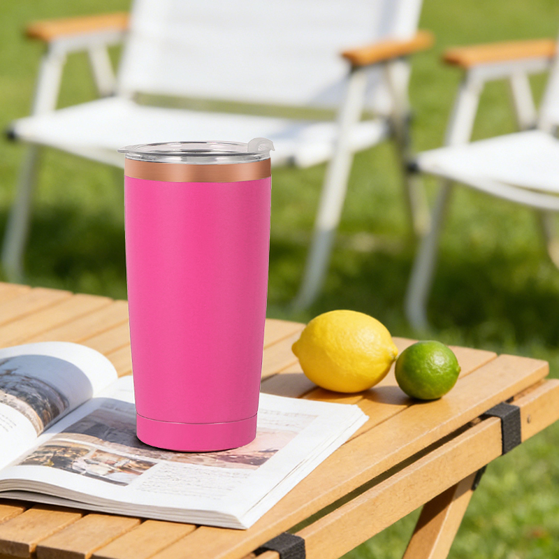 20 oz Copper Tumbler Custom 20oz Copper Plated Travels Mug Double Wall Insulated Stainless Steel Coffee Tumbler with Slider Lid