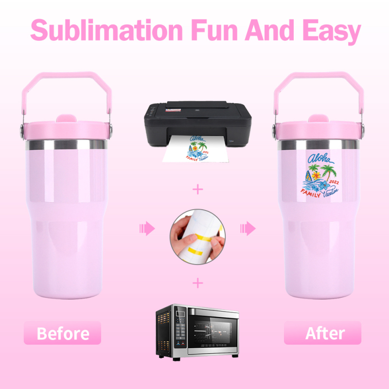 Sublimation Colored 20oz Sports Water Bottle 20oz Ounce Tumbler Cup With Top Handle Flip Straw for Heat Press Printing DIY