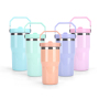 Sublimation Colored 20oz Sports Water Bottle 20oz Ounce Tumbler Cup With Top Handle Flip Straw for Heat Press Printing DIY