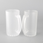 Frosted Glass Mug Sublimation Blanks 16oz Transparent Clear Beer Glass Mug with Handle Custom Tumbler Cups in Bulk