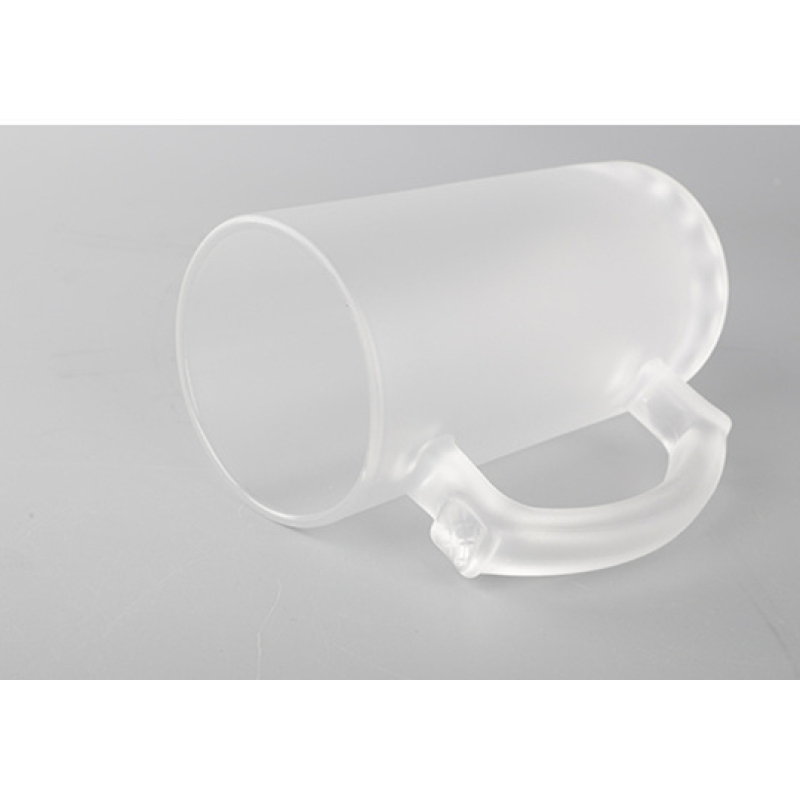 Frosted Glass Mug Sublimation Blanks 16oz Transparent Clear Beer Glass Mug with Handle Custom Tumbler Cups in Bulk
