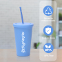 16oz 24oz Matt Painting Double Wall Custom Color AcrylicTumbler With Straw and Lid BPA Free Tumbler Personalized Plastic Cups