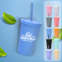 16oz 24oz Matt Painting Double Wall Custom Color AcrylicTumbler With Straw and Lid BPA Free Tumbler Personalized Plastic Cups
