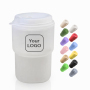 New Design Hot Sale 350ML Mini pp Material Coffee Mug Assorted Colors Custom LOGO Double Plastic Coffee Cup with Straw