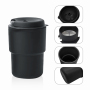 New Design Hot Sale 350ML Mini pp Material Coffee Mug Assorted Colors Custom LOGO Double Plastic Coffee Cup with Straw