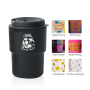 New Design Hot Sale 350ML Mini pp Material Coffee Mug Assorted Colors Custom LOGO Double Plastic Coffee Cup with Straw