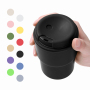 New Design Hot Sale 350ML Mini pp Material Coffee Mug Assorted Colors Custom LOGO Double Plastic Coffee Cup with Straw
