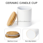 Custom LOGO in Bulk  11oz White Blank Sublimation Ceramic Tealight Candle Holder Christmas Decoration Candle Jar