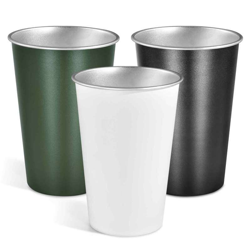 RTS White Custom Logo 450ml Single Wall Stainless Steel Spray Painting Beer Mugs Portable Coffee Drinking Cups