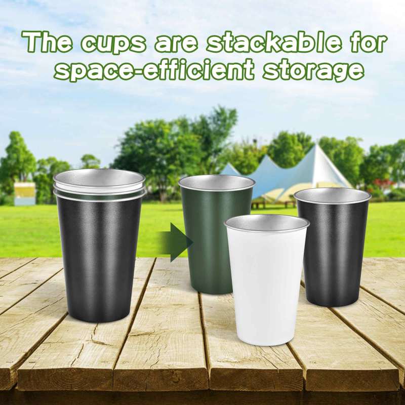 RTS White Custom Logo 450ml Single Wall Stainless Steel Spray Painting Beer Mugs Portable Coffee Drinking Cups