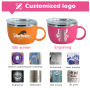 China RTS Mini 3oz Tumbler Shot Glass Stainless Steel Tumbler Cups with Handle Lids for Cocktail Coffee Whiskey Beer