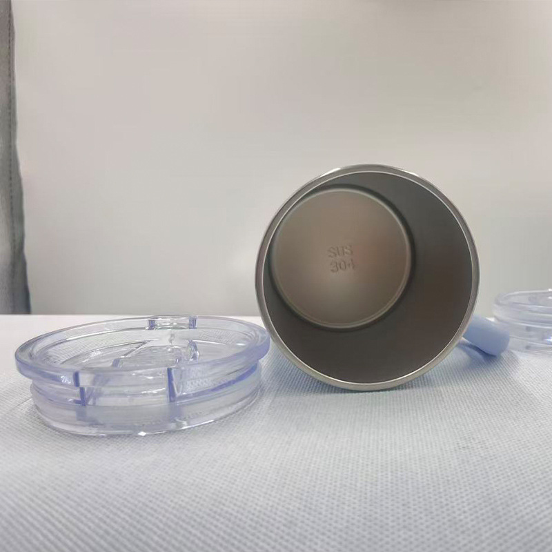 Wholesale 460ml Stainless Steel Mug SS304 Inner Plastic Outside Office Cup Double Wall Car Travel Tumbler with Handle Slide Lid