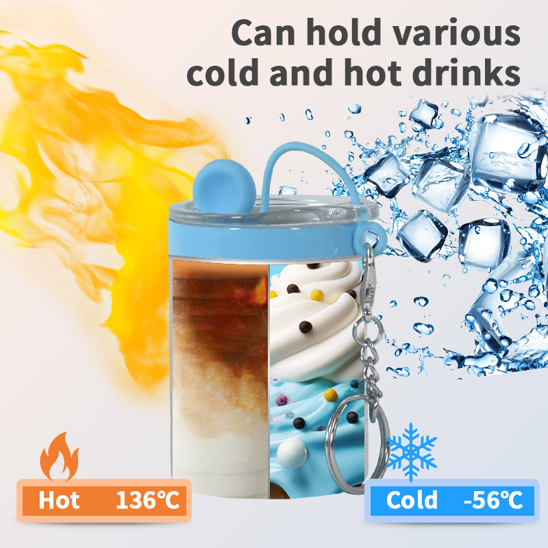 RTS US Sublimation Shot Glasses Tumblers Blanks Stainless Steel Double Wall Mini Tumbler with Keychain Cute Shot Glasses Set
