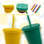Personalised Plastic Cups Decorative Party Supplies 24oz Cups Custom logo Matte Single Wall Mug with Lid Unbreakable Plastic