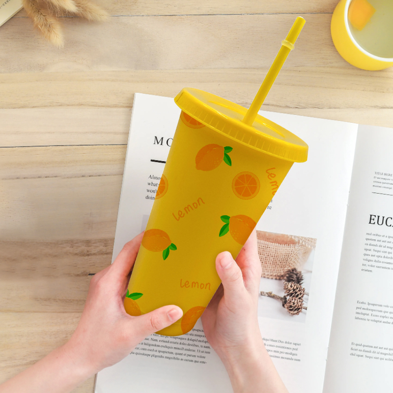 Personalised Plastic Cups Decorative Party Supplies 24oz Cups Custom logo Matte Single Wall Mug with Lid Unbreakable Plastic