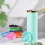 RTS Spill Leak Proof Sliding Covers Splash Resistant Replacement Color Plastic Lids for 20 oz Straight Skinny Tumbler Cup