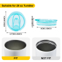 RTS Spill Leak Proof Sliding Covers Splash Resistant Replacement Color Plastic Lids for 20 oz Straight Skinny Tumbler Cup