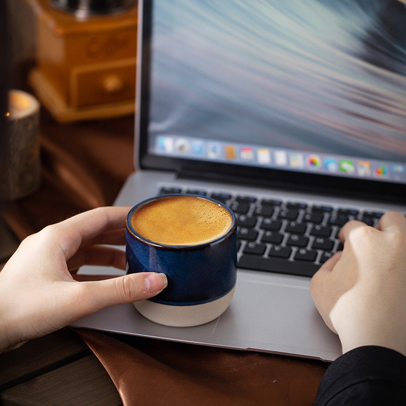 Custom Logo 100ml 180ml 230ml Ceramic Coffee Mug Colorful Smooth Afternoon Tea Cup Set Mini Straight Milk Cup for Wholesale