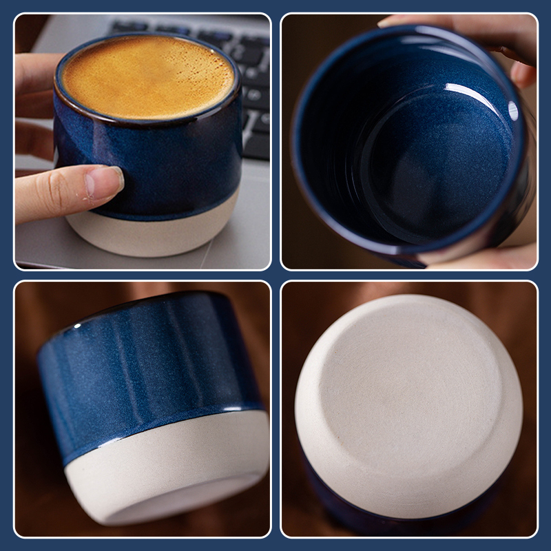 Custom Logo 100ml 180ml 230ml Ceramic Coffee Mug Colorful Smooth Afternoon Tea Cup Set Mini Straight Milk Cup for Wholesale