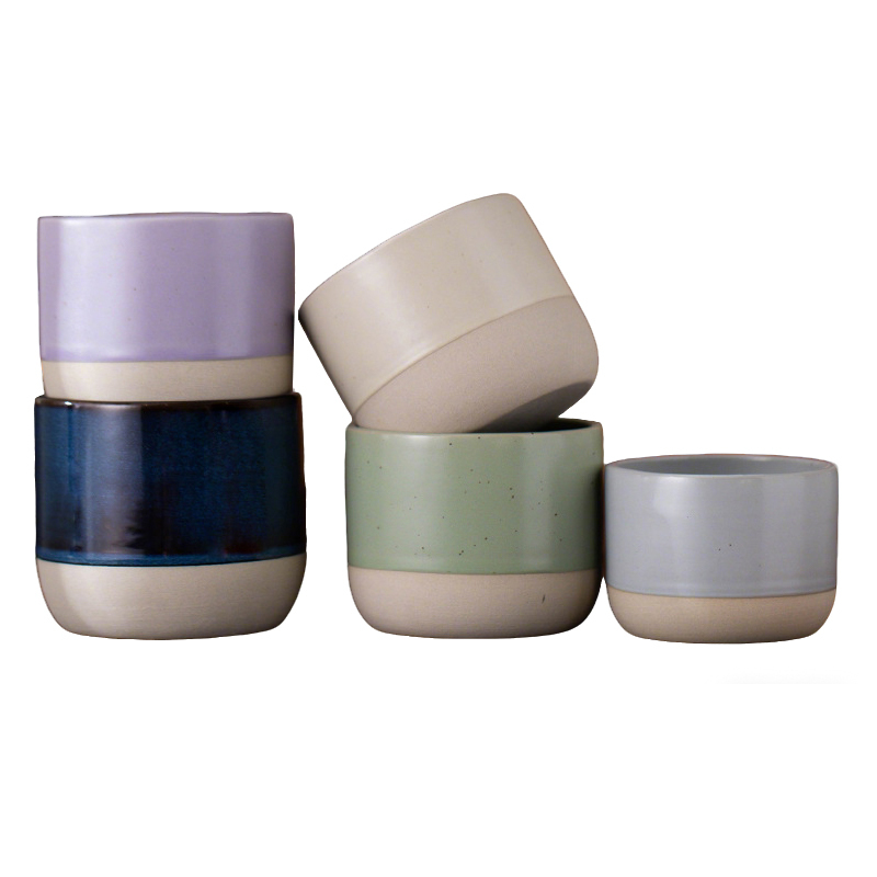 Custom Logo 100ml 180ml 230ml Ceramic Coffee Mug Colorful Smooth Afternoon Tea Cup Set Mini Straight Milk Cup for Wholesale