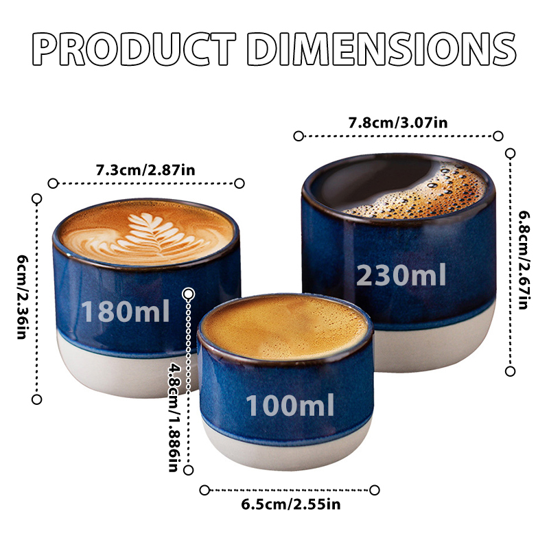 Custom Logo 100ml 180ml 230ml Ceramic Coffee Mug Colorful Smooth Afternoon Tea Cup Set Mini Straight Milk Cup for Wholesale