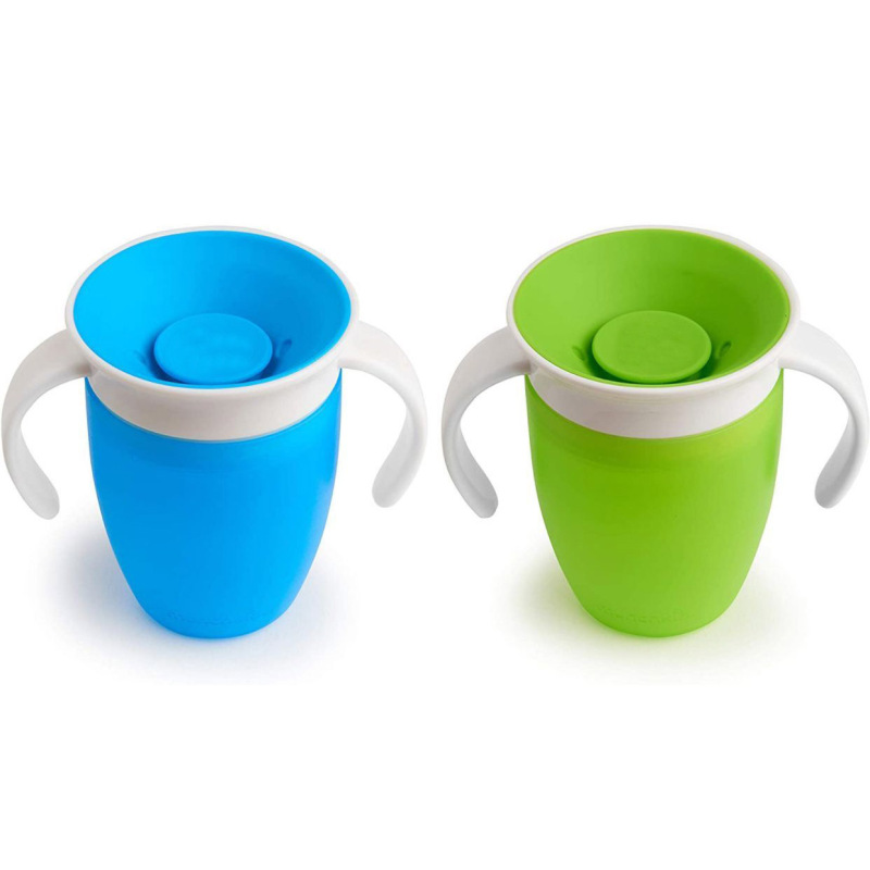 Custom Logo 240ml 360° Magic Cup Silicone Toddler for 6 Month Old and up Spill Proof Miracle Toddler Cups with Transition Handle