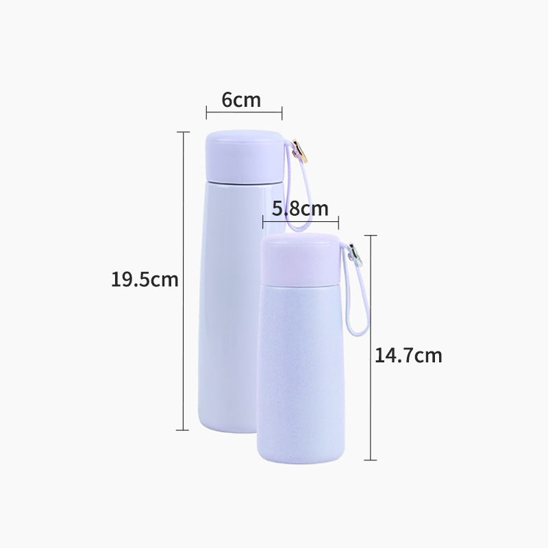 Stainless Steel SS304 220ml 320ml Double Layer Vacuum Bottle Leak Proof Insulated Customized Logo Laser Water Bottle With Rope