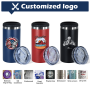 Custom 16oz 4 in 1 Beer Can Cooler Double Walled Vacuum Insulated Stainless Steel Tumbler Powder Coating Cooler With Opener