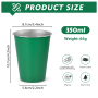 Personalized 350ml Coffee Cup Single Wall Curled 12oz SS304 Stainless Steel Beer Drinking Cup Powder Coated Tumbler Set Beer Mug