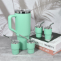 Custom 40oz Tumbler Set Inner Stainless Steel Outer Plastic Water Bottle Handle Coffee Tumbler 40 oz with 3oz Mini Shot