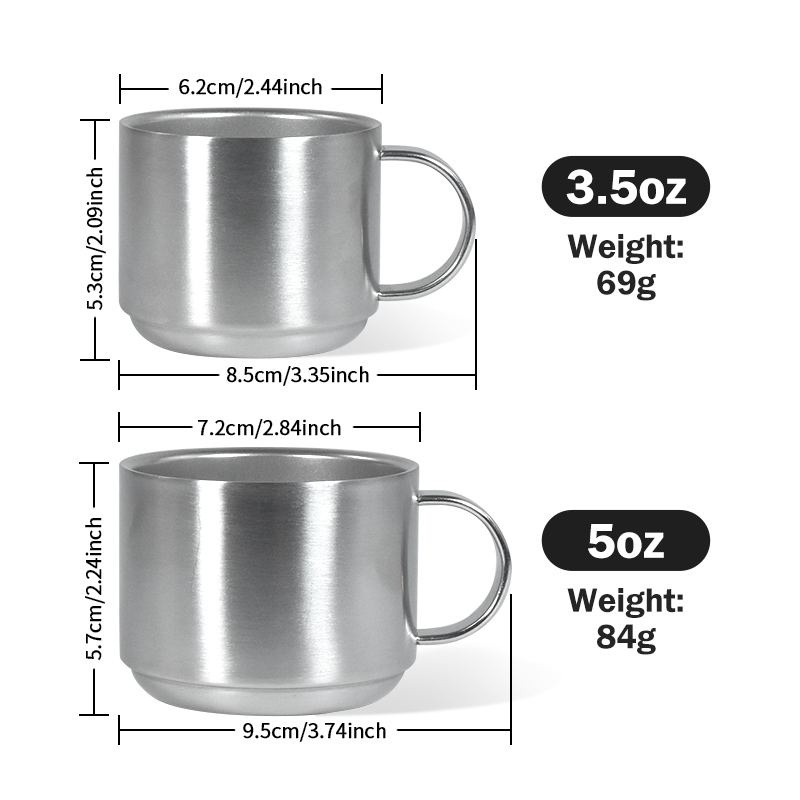 Custom Coffee Mug Insulated 3.5oz 5oz Tumbler Mini Coffee Insulated Coffee Mugs Custom with Handles Coffee Tumbler with logo