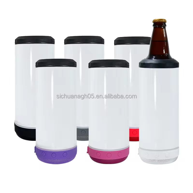 Speaker Tumbler  Wireless 16oz 4  in 1  Wireless Sublimation White Blank Speaker Tumbler for Sublimation Printing