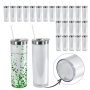 RTS 25pcs/ctn 20oz Snow Globe Tumbler Plastic Outside Sublimation Inner Stainless Steel Tumbler Pre-Drilled with Plug