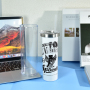RTS 25pcs/ctn 20oz Snow Globe Tumbler Plastic Outside Sublimation Inner Stainless Steel Tumbler Pre-Drilled with Plug