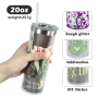 RTS 25pcs/ctn 20oz Snow Globe Tumbler Plastic Outside Sublimation Inner Stainless Steel Tumbler Pre-Drilled with Plug