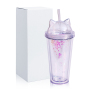 Cat Ear Tumblers Double Wall Plastic Cup with Lid DIY Glitter 10oz 16oz 24oz Double Wall Drink Bottle Acrylic Kids Snow Globe