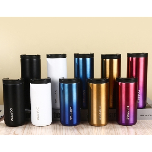 Wholesale Custom Logo 400ml 500ml Double Wall Stainless Steel Vacuum Water Bottle Travel Coffee Mug Cute Gift