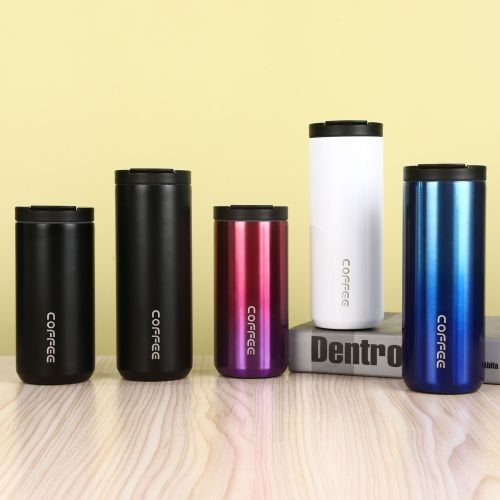 Wholesale Custom Logo 400ml 500ml Double Wall Stainless Steel Vacuum Water Bottle Travel Coffee Mug Cute Gift