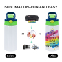 RTS USA Warehouse 30pcs/ctn 12oz Sublimation Stainless Steel Double Wall Vacuum Insulated Kids Water Bottle with Flip Lid