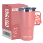 Custom 20oz Powder Coated Travel Handgrip Coffee Mugs Metal 20 oz Stainless Steel Insulated Vacuum Tumbler with Handle