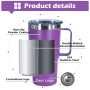 Custom 20oz Powder Coated Travel Handgrip Coffee Mugs Metal 20 oz Stainless Steel Insulated Vacuum Tumbler with Handle